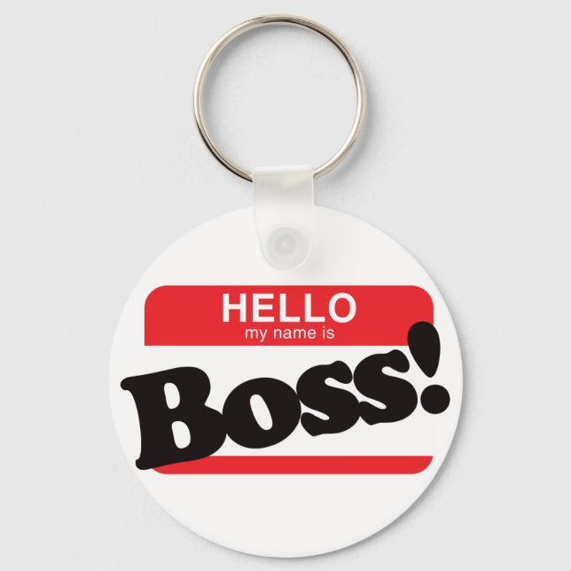 Hello My Name Is Boss Key Ring (Front)