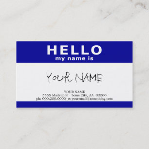 hello my name is business card