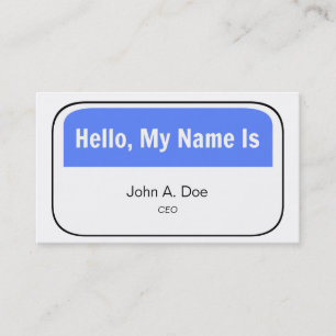 Hello, My Name Is Business Card