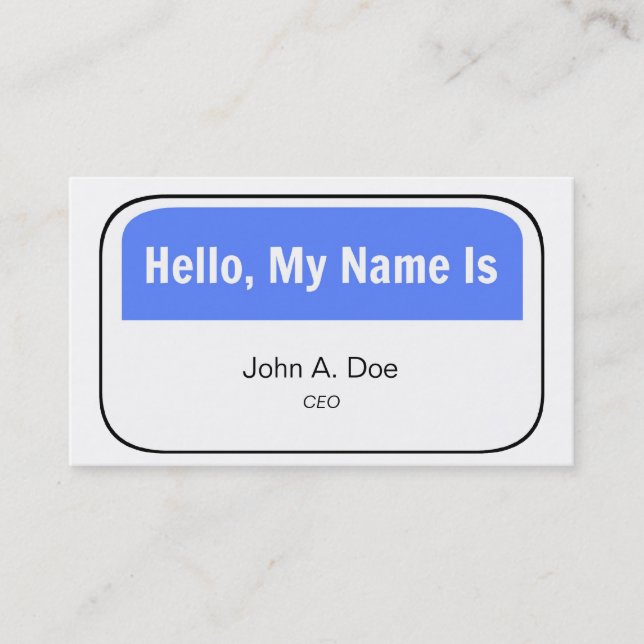 Hello, My Name Is Business Card (Front)