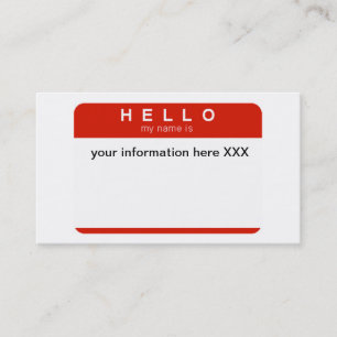 Hello my name is business cards