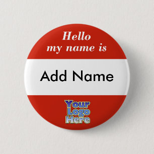 Hello My Name Is Button Tag