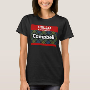 Hello My Name is Campbell Scottish Tartan T-Shirt