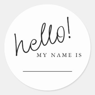 Hello My Name Is Casual Script Name Tag