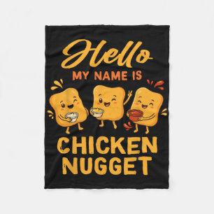Hello My Name Is Chicken Nugget Costume Kids Chick Fleece Blanket