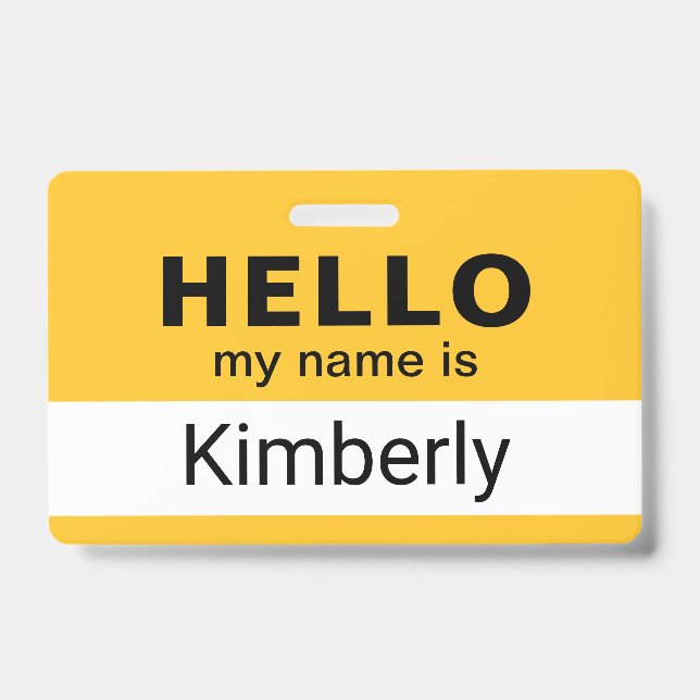 Hello My Name Is - Custom Business Employee Name ID Badge (Front)