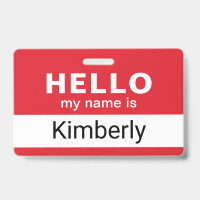 Hello My Name Is - Custom Business Employee Name
