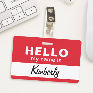 Hello My Name Is - Custom Script Employee Name ID Badge
