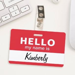 Hello My Name Is - Custom Script Employee Name ID Badge