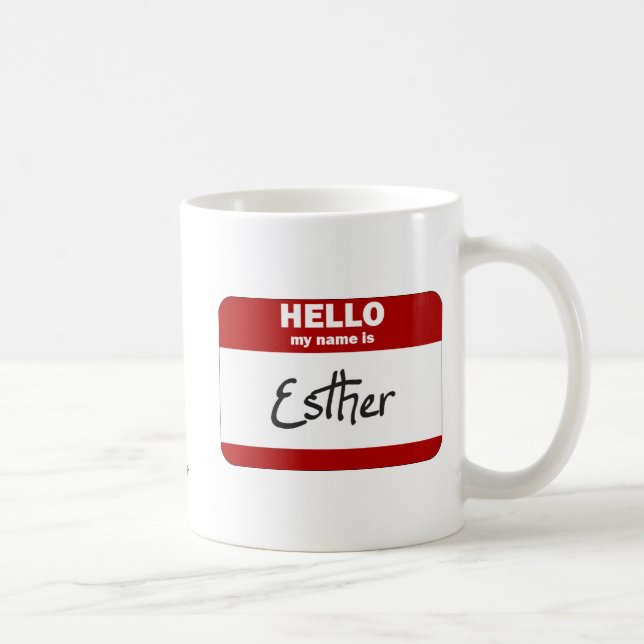 Hello My Name Is Esther (Red) Coffee Mug (Right)