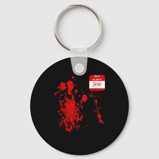 Hello My Name is Funny Halloween Costume Key Ring (Front)