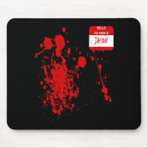 Hello My Name is Funny Halloween Costume Mouse Pad