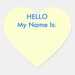 HELLO My Name Is: Heart Sticker