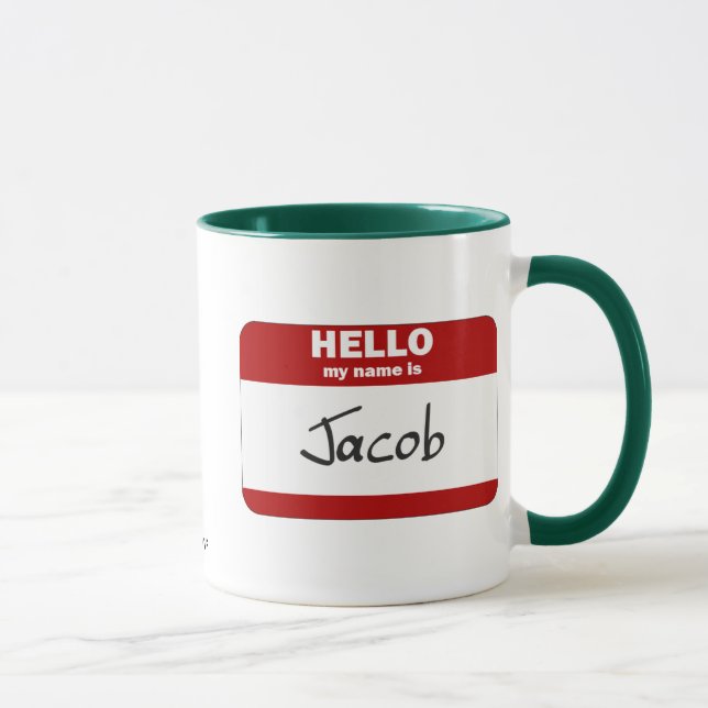 Hello My Name Is Jacob (Red) Mug (Right)
