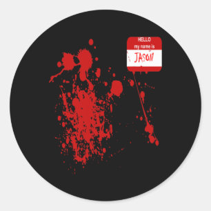 Hello My Name Is Jason Funny Halloween Costume Classic Round Sticker