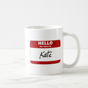 Hello My Name Is Kate (Red) Coffee Mug