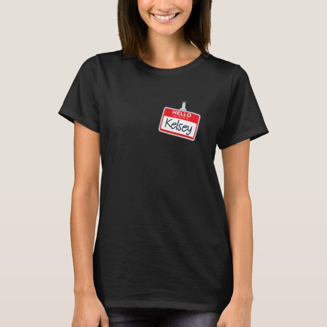 Hello My Name Is Kelsey Funny Halloween Costume Na T-Shirt (Front)