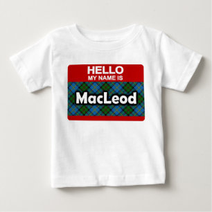 Hello My Name is MacLeod Scottish Clan Tartan Baby T-Shirt