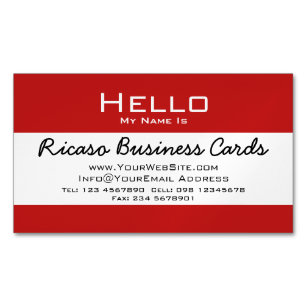 Hello My Name Is Magnetic Business Card