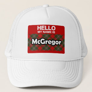 Hello My Name is McGregor Scottish Clan Tartan Trucker Hat