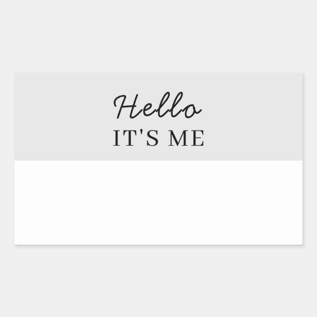 Hello My Name Is | Modern Minimalist Script Rectangular Sticker (Front)