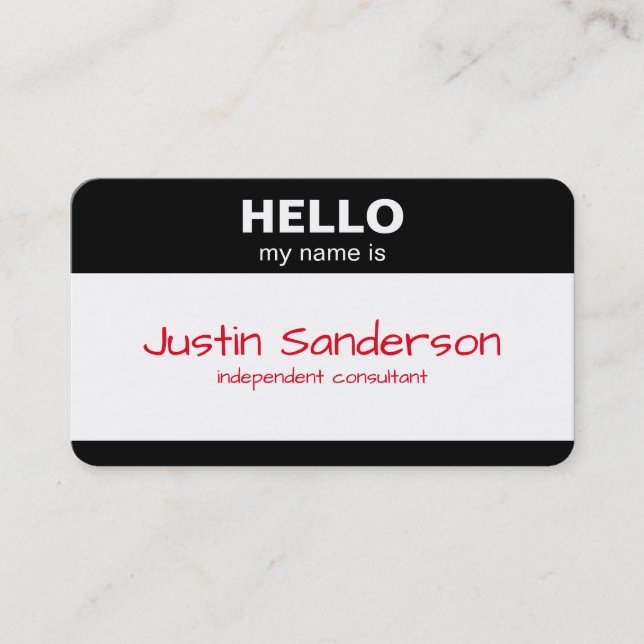 Hello My Name Is, Name Tag - Business Card (Front)