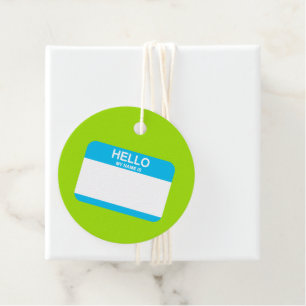 Hello My Name Is Nametag Blue Green Office Fun Favour Tags
