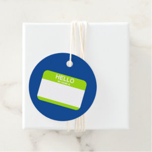 Hello My Name Is Nametag Blue Green Office Fun Favour Tags