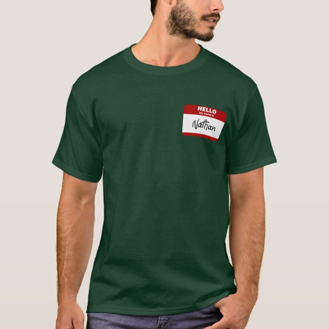 Hello My Name Is Nathan (Red) T-Shirt (Front)