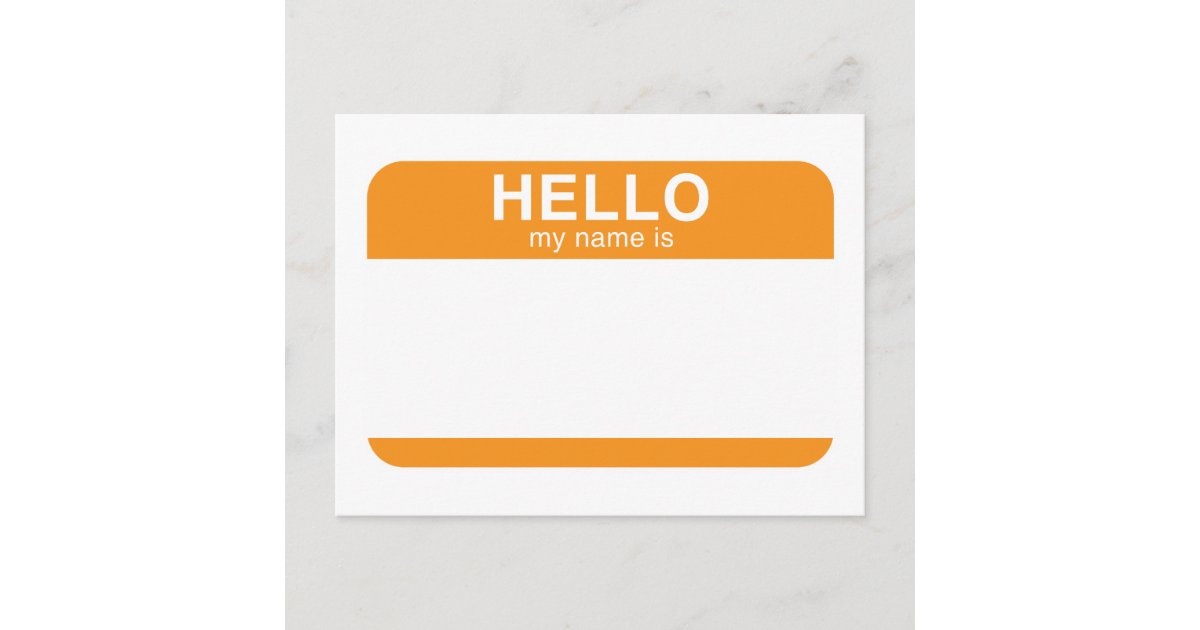 Hello My Name Is Orange