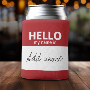 Hello my name is - personalised can cooler