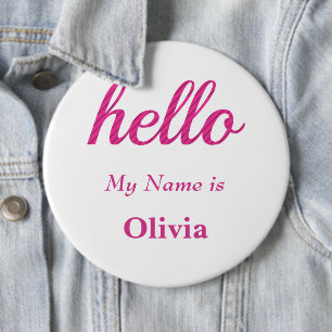 Hello My name is Personalised Hello Gifts 6 Cm Round Badge