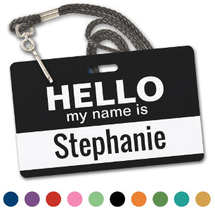 Hello my name is - personalised ID badge