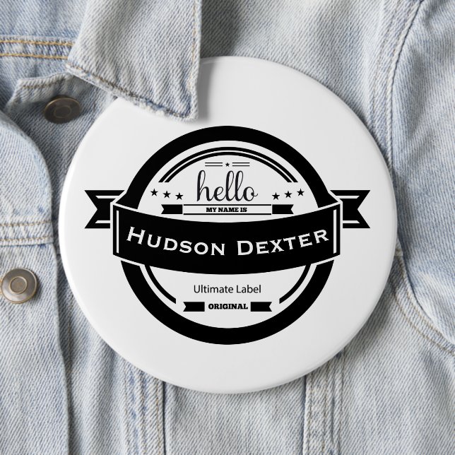 Hello My name is Personalised Logo 6 Cm Round Badge (In Situ)