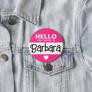 Hello my name is - Pink - Custom Halloween Costume 7.5 Cm Round Badge