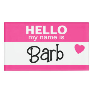 Hello my name is - Pink - Custom Halloween Costume Tag