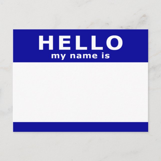 hello my name is postcard (Front)