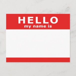hello my name is postcard