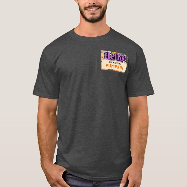 Hello My Name is Pumpkin Men's Tshirt (Front)