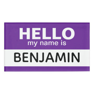 Hello my name is - Purple - Custom Employee Tag
