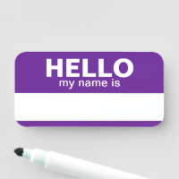 Hello my name is - Purple - Employee Dry Erase