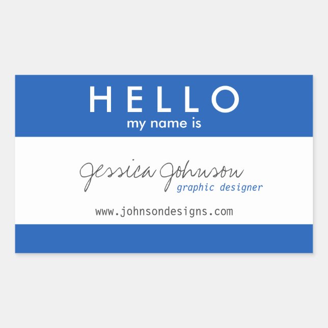 Hello My Name Is Rectangular Sticker (Front)