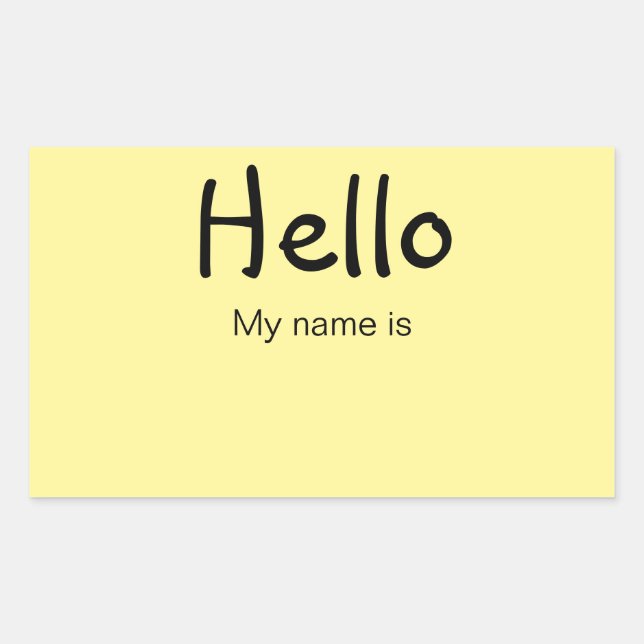Hello, My Name Is Rectangular Sticker (Front)