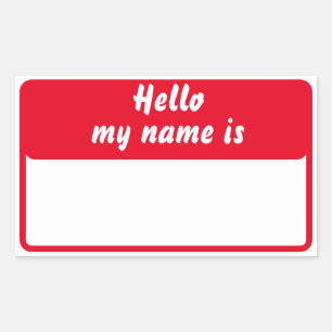 Hello My Name is Rectangular Sticker