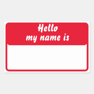 Hello My Name is Rectangular Sticker
