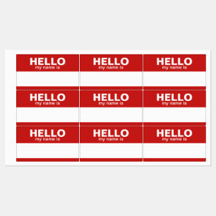 Hello my name is - red black blue - Employee