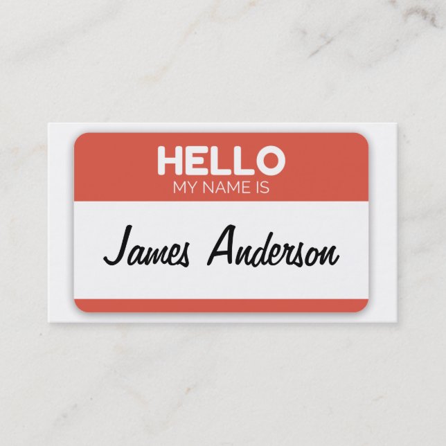 Hello my name is retro business card (Front)