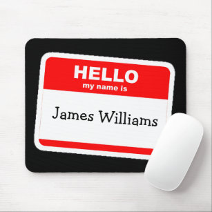 Hello My Name Is Sticker Mouse Pad