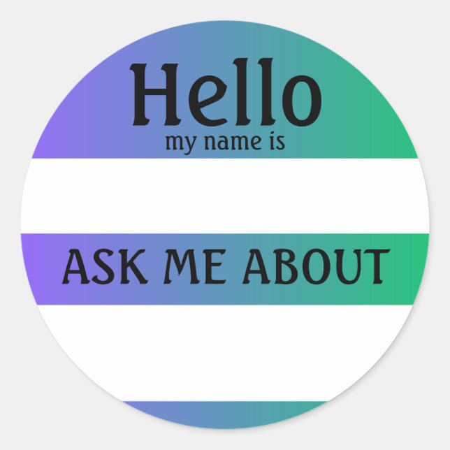 Hello My Name Is Stickers (Front)