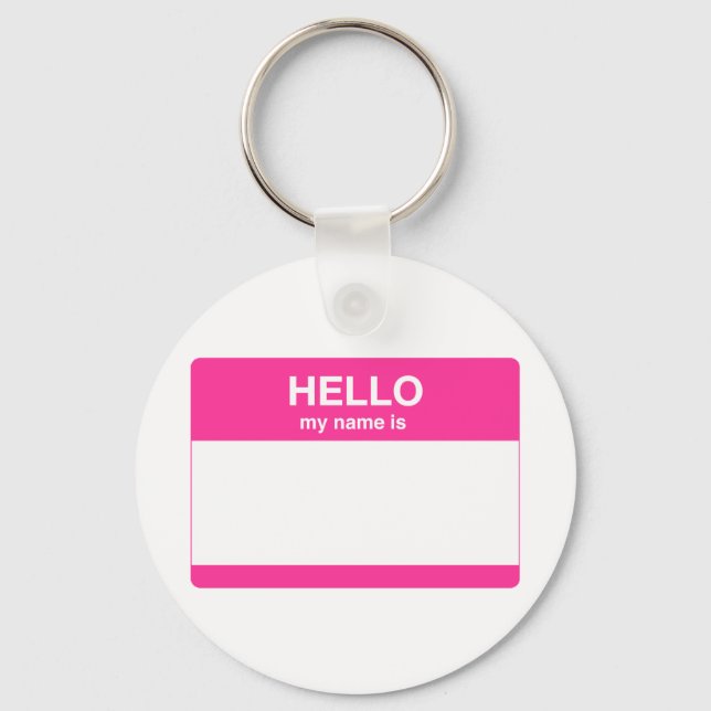 Hello, My Name is Tag Key Ring (Front)